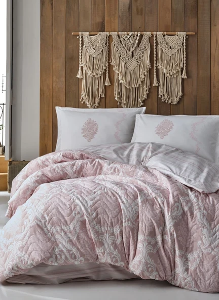 Clasy Çift Kişilik Dört Mevsim Set Fiorita V1 Pembe ürün görseli 1