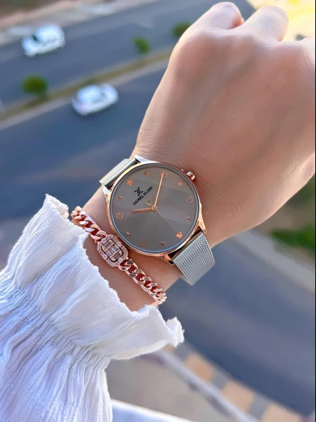 Daniel Klein Hasır Kordon 2 Yıl Garantili 3 Atm Suya Dayanıklı Kadın Kol Saati BDK.1.12789.4 - Resim 2