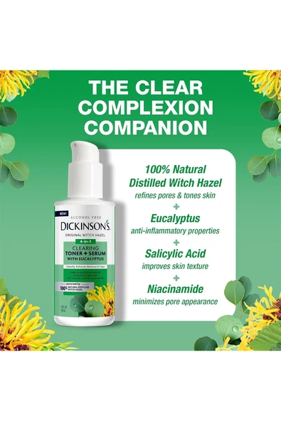 Dickinson's Cadı Fındığı ve Okaliptüs Özlü Arındırıcı Tonik + Serum 118ML - 4