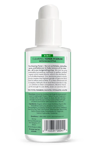 Dickinson's Cadı Fındığı ve Okaliptüs Özlü Arındırıcı Tonik + Serum 118ML - 2