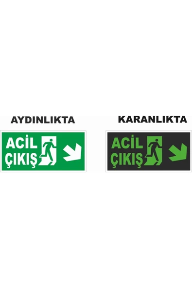 ünal grup  Acil Çıkış Fosforlu Levha