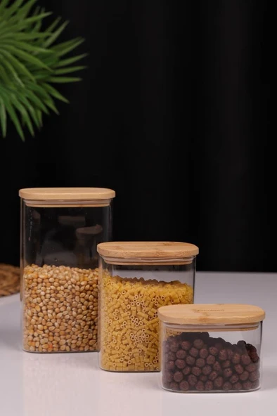 Bambum Multy - Bambu Kapaklı Cam Saklama Kabı 600ml - Resim 3