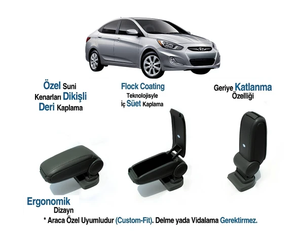 ACCENT BLUE ARACA ÖZEL KOL DAYAMA VİDASIZ KOLÇAK 2010 2011 2012 2013 2014 2015 2016