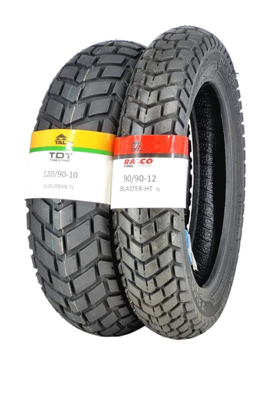 120/90-10 Tl Ve 90/90-12 Tl Dubleks Lastik Set - 3