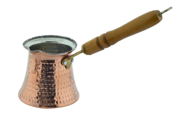 LUDIA Ahşap Saplı El Yapımı Dövme Bakır Cezve no5 Kahve Cezvesi