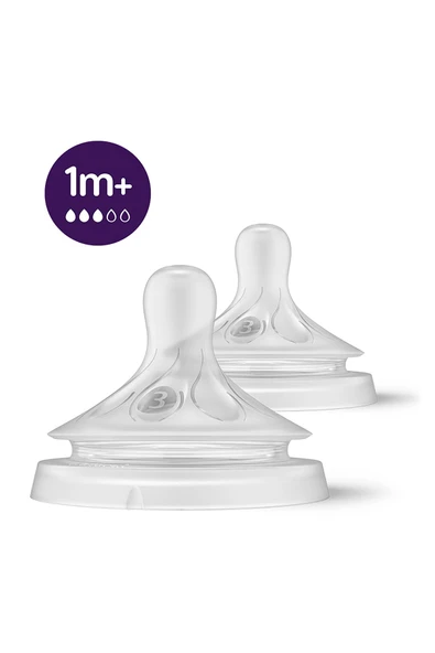 Avent Natural Response Biberon Emziği 3 Numara 1+ Ay 2'li - 1