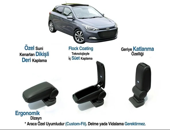 I20 ARACA ÖZEL KOL DAYAMA VİDASIZ KOLÇAK 2015 2016 2017 2018 2019 2020 ürün görseli 1