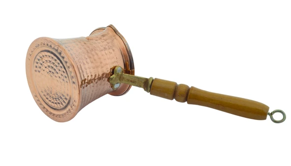 LUDIA Ahşap Saplı El Yapımı Dövme Bakır Cezve no5 Kahve Cezvesi - 4