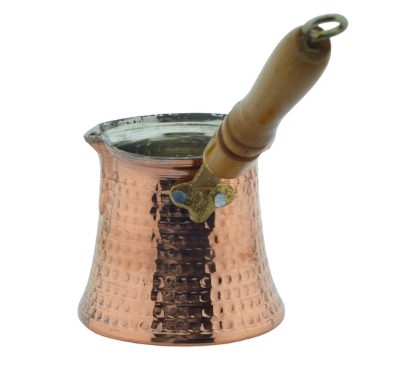 LUDIA Ahşap Saplı El Yapımı Dövme Bakır Cezve no5 Kahve Cezvesi - 3