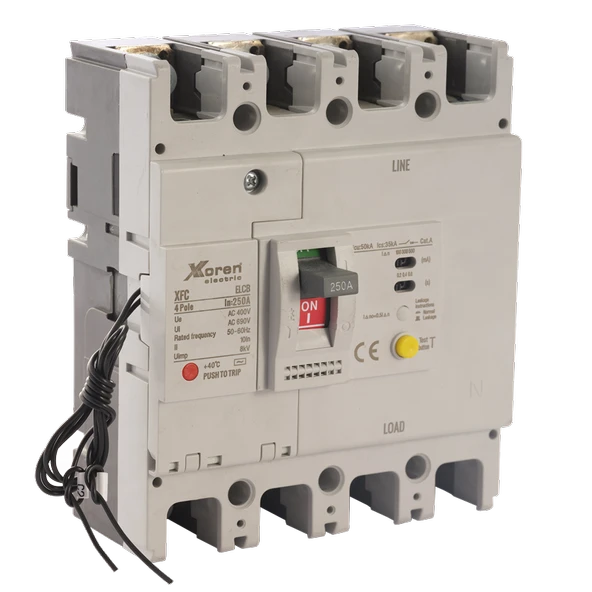 XKOREN 80A 35kA 4 Kutuplu Kaçak Akım Korumalı Kompakt Şalter 125 Kasa (Açtırma Bobinli)