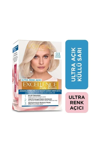 L'Oreal Paris Excellence Creme 03 Ultra Açık Küllü Sarı