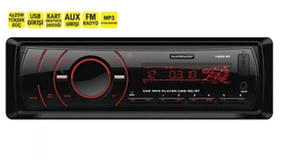Goldmaster V850BT 4x45 Watt Aux-Usb-Sd-Fm Destekli Oto Teyp ürün görseli 1