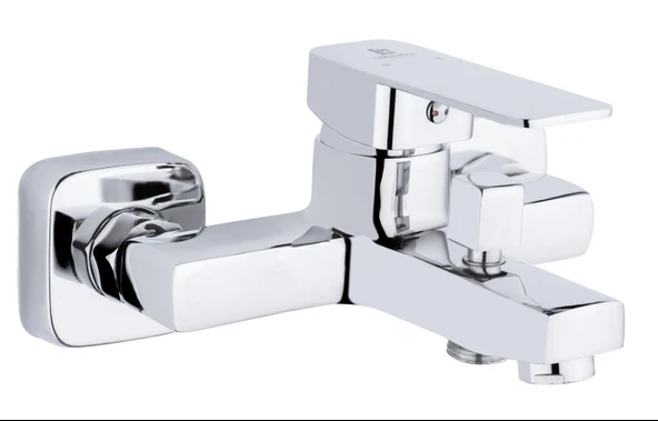 KARE KROM BANYO BATARYASI AĞIR PRİNÇ GÖVDE YÜKSEK KALİTE MUSLUK GÖŞELİ ŞIK MODERN TASARIM - 2
