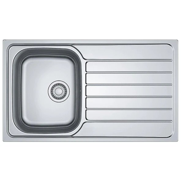 Franke Spark Skl 611 Tek Gözlü Sağ Damlalıklı Dekorlu Paslanmaz Çelik Mutfak Eviyesi