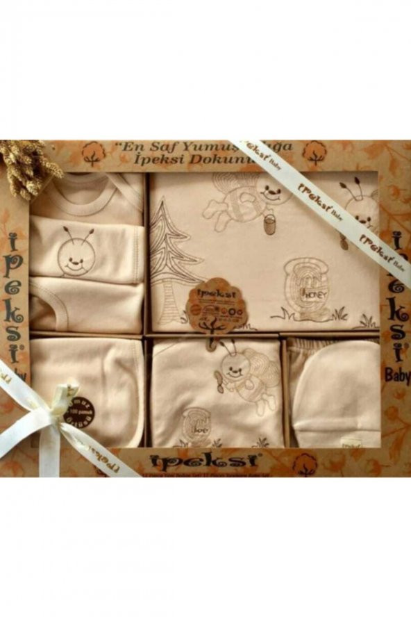 Yeni Doğan Erkek Kız Bebek Zıbın Seti 11li Organik 0-4 Ay Hastane Çıkış