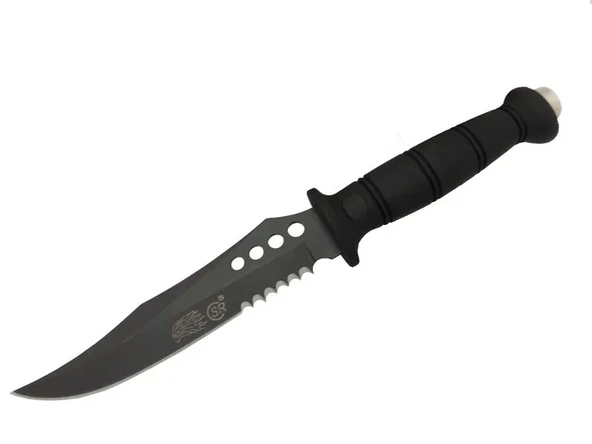 Sr S008b Lejyoner Tırtıklı Outdoor Bıçağı 29 Cm - Kauçuk Sap, Perçinli