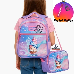 Waddell Lisanslı Dondurma Temalı Sırt Destekli, Beslenme Çantalı, İlkokul Çantası (25201)