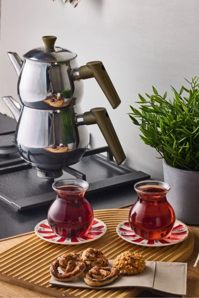 Perotti Mercan 6'lı Borosilikat 200 Ml Çay Bardağı Keyf-i Ala - Resim 6