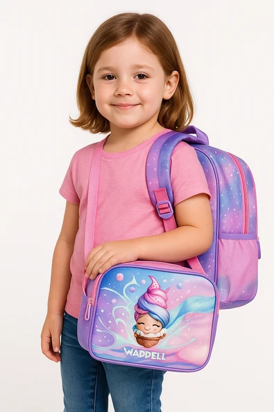 Waddell Lisanslı Dondurma Temalı Sırt Destekli, Beslenme Çantalı, İlkokul Çantası (25201) - 2