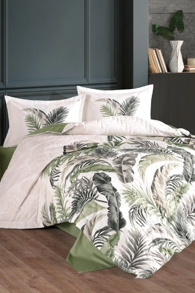 Clasy Çift Kişilik Dört Mevsim Set Hena Yeşil ürün görseli 1