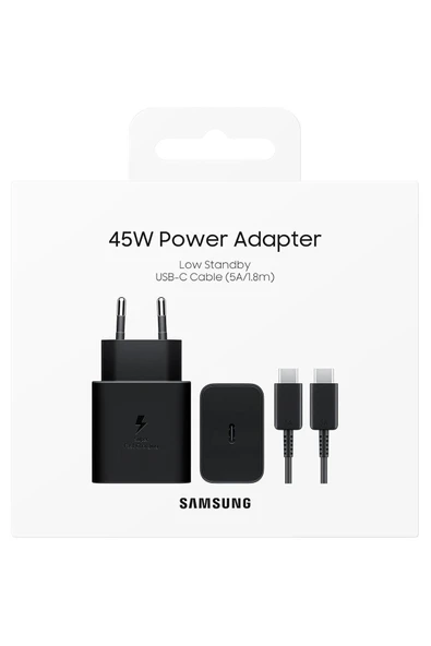 Samsung EP-T4511X Type-C Süper Hızlı Şarj Cihazı 45W Siyah Samsung Türkiye Garantili - 5