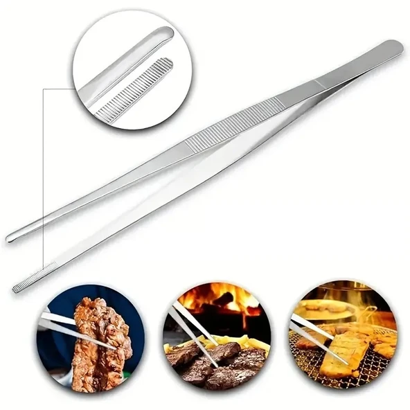 DEPOKON Çelik Şef Maşa Cımbız Uzun Masterchef 25 Cm