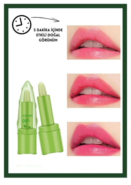 Aloe Vera Özlü Sihirli Ruj Renk Değiştiren 24 Saat Kalıcı Ruj - 3