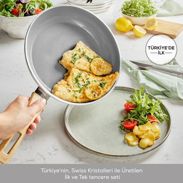 Karaca x Refika Birgül Swiss Crystal 7 Parça Tencere Seti Creamy - 6