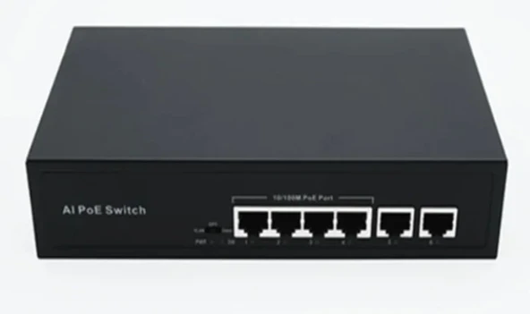 Magicline PS6M-42EE 10/100 4 Port Poe + 2 Uplink Switch 55W Poe Switch ürün görseli