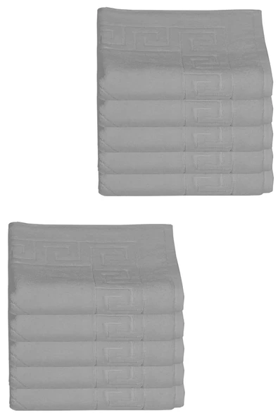 10 lu Otel Ayak Havlusu Bukle Ayak İzli 50x70 Cm Renkli 16/2 Avs 250 Gr - 4