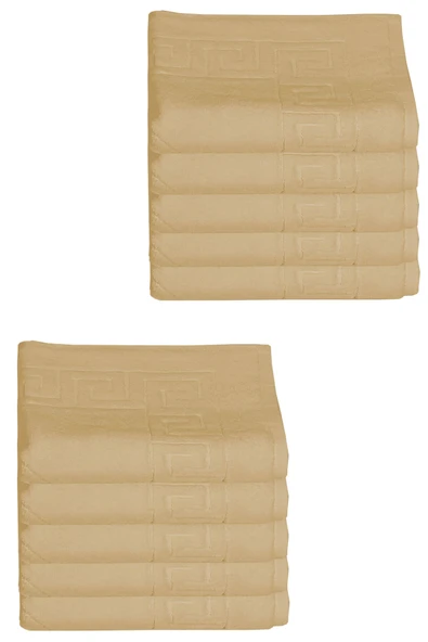 10 lu Otel Ayak Havlusu Bukle Ayak İzli 50x70 Cm Renkli 16/2 Avs 250 Gr - 3