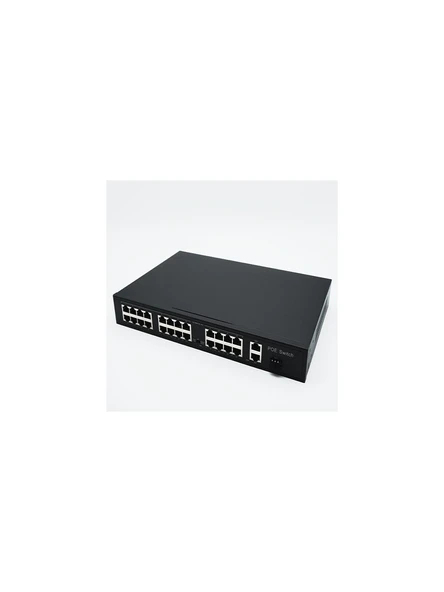 Magicline PS27M-2421EES-300 24 Port 10/100M Poe Swıtch 2 Uplınk Gıgabıt Ethernet 1 Uplınk Gıgabıt Sfp Port 300W ürün görseli