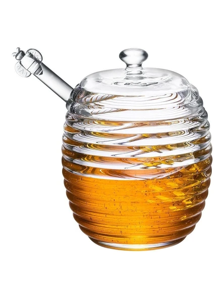 Madame Coco Lorenzo Kaşıklı Cam Bal Kavanozu - 240ml - 2