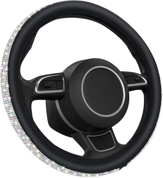 Taşlı Geçmeli Direksiyon Kılıfı-Çok Renkli Derili - 4