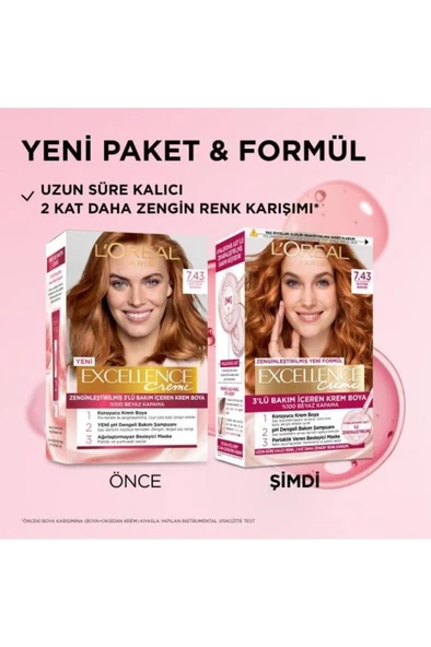 L'Oreal Paris L'Oréal Paris Excellence Creme 7.43 Sultan Bakırı Saç Boyası - 2