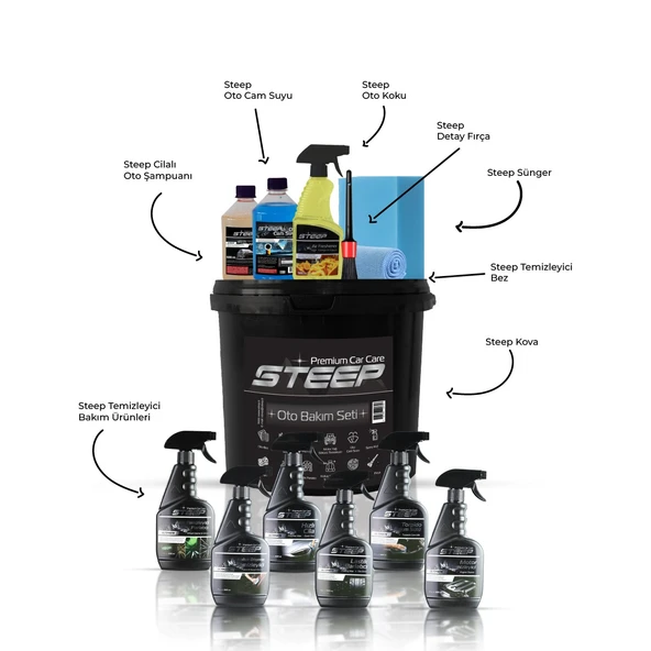 STEEP Ultimate 13 Parça Full Oto Bakım Seti Araç Temizlik Seti - Resim 2