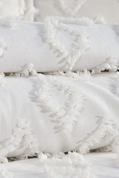 Çeyiz Diyarı Karoks 3 Parça Çift Kişilik Pike Takımı Krem - Resim 2