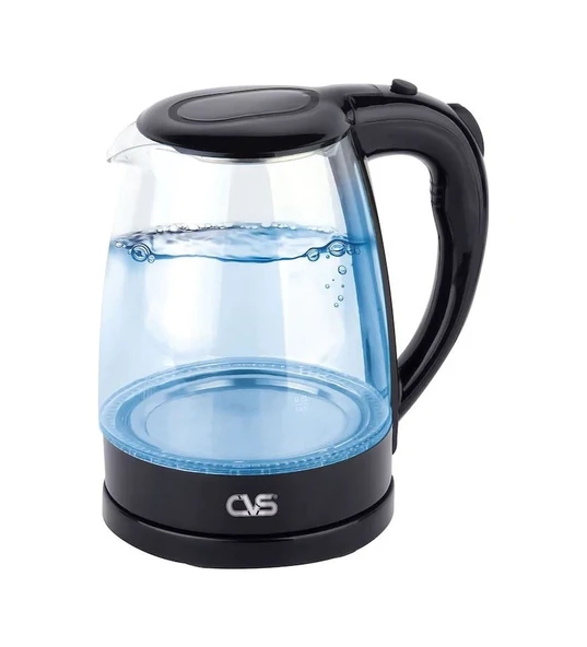 Cvs DN 2335 Stakla 1800 ML Cam Işıklı Su Isıtıcı Kettle Şeffaf