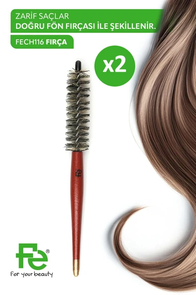 Fe In Style Ahşap Fön Fırçası 2 Adet