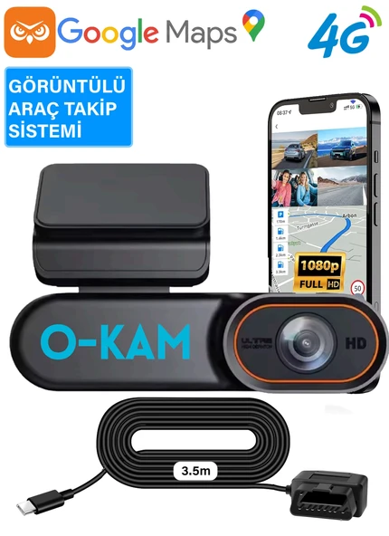 O-kam 2026 4G Araç Içi Kamera ve Görüntülü Araç Takip Sistemi Google Maps 1080P Kamera Gps - 10