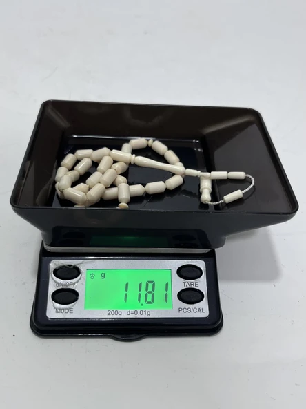 Kesme Fildişi Tesbih 11,80 Gram - Koleksiyonluk Fil Dişi Tespih - 5