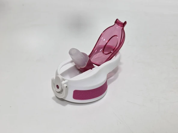 Otomatik Pipetli Su Matarası Yedek Kapağı 65mm Pembe-Beyaz - 5