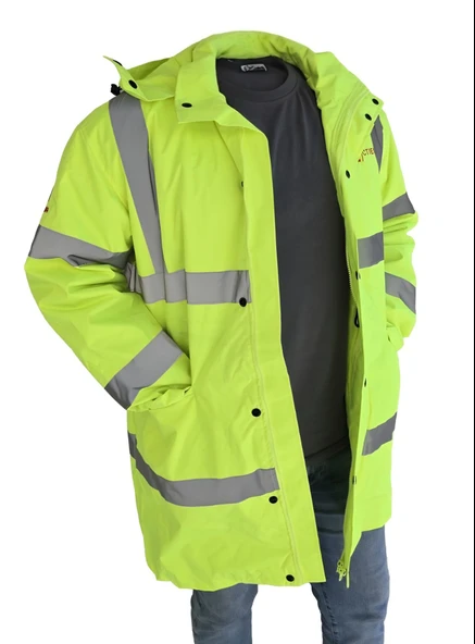 Kapitone Astar Reflektörlü İş Güvenliği Parka Mont XL - 2