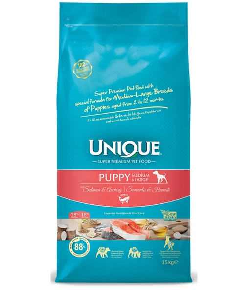 Unique Puppy Medium Large Somonlu Yavru Köpek Maması 15kg - 1