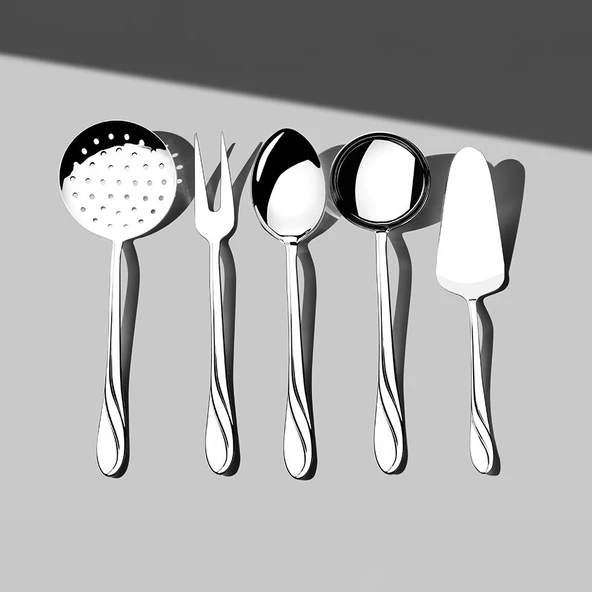 Nehir Safir Sade 5 Parça Sade Servis Takımı