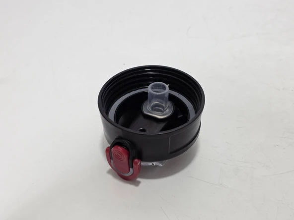 Otomatik Pipetli Su Matarası Yedek Kapağı 57mm Siyah-Kırmızı - 3