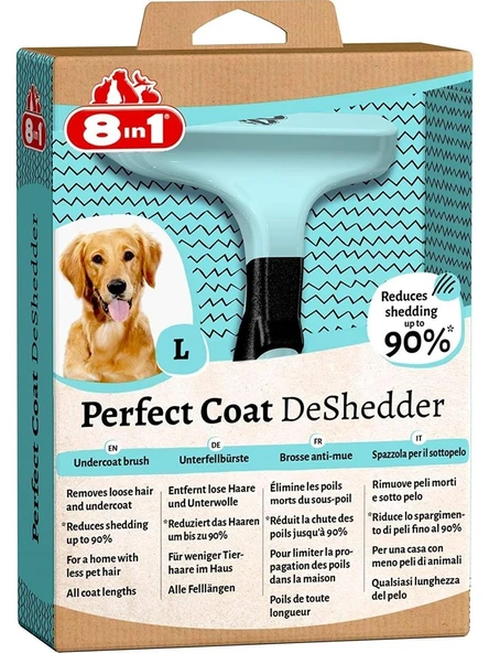 8in1 Perfect Coat DeShedder Furminator Büyük Irk Köpek Tarağı-L