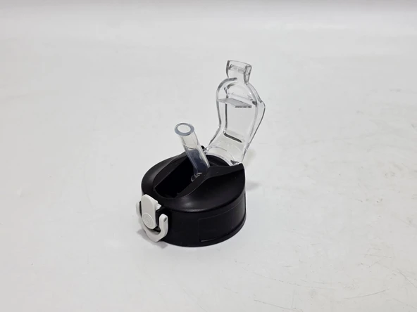 Otomatik Pipetli Su Matarası Yedek Kapağı 57mm Siyah-Beyaz - 5