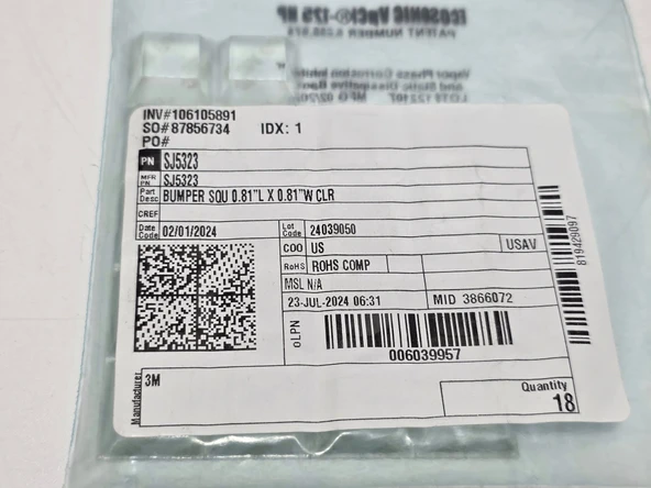 3M SJ5323 Şeffaf Koruyucu Yapışkanlı Tampon Bumpon 18 Adet - 3