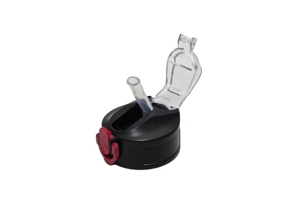 Otomatik Pipetli Su Matarası Yedek Kapağı 57mm Siyah-Kırmızı
